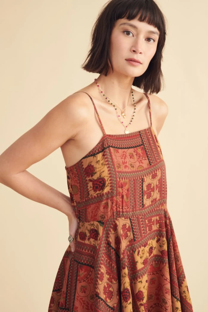 Red Tuscan Tile Patchwork Fairy Dress