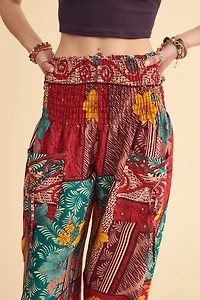 Tropical Flower High Waisted Jogger Pants