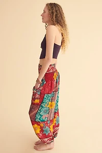 Tropical Flower High Waisted Jogger Pants