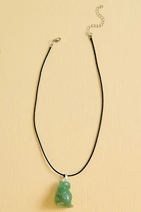 Green Aventurine Frog Figurine Necklace