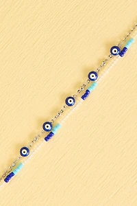 Boho Evil Eye Beaded Anklet - Layered Hippie Beach Jewelry | Buy Now