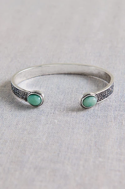 Amazonite Antique Silver Boho Cuff Bracelet