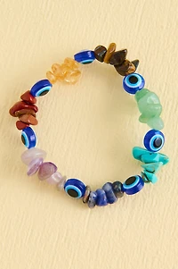 Multi Stone Mystic Evil Eye Charm Bracelet