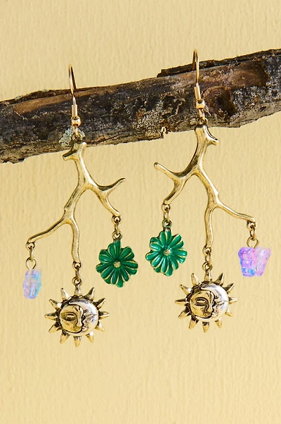Tree Branch Boho Charm Dangle Earrings - Shop Bohemian Style