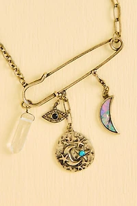 Howlite Paperclip Boho Charm Necklace