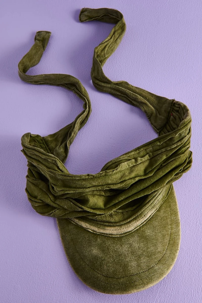 Stone Wash Ruched Visor Hat