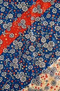 Blue Daisy Boho Satin Bandana - Hippie Festival Hair Accessory | Shop Now