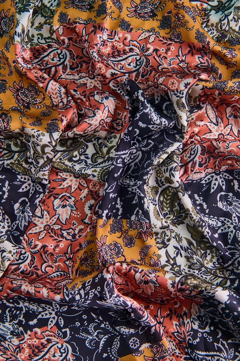Earthy Paisley Small Boho Satin Bandana