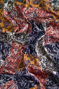 Earthy Paisley Small Boho Satin Bandana