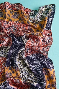 Earthy Paisley Small Boho Satin Bandana