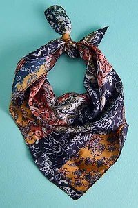 Earthy Paisley Small Boho Satin Bandana