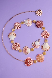 Pink Scalloped Mermaid Shell Chain Belt