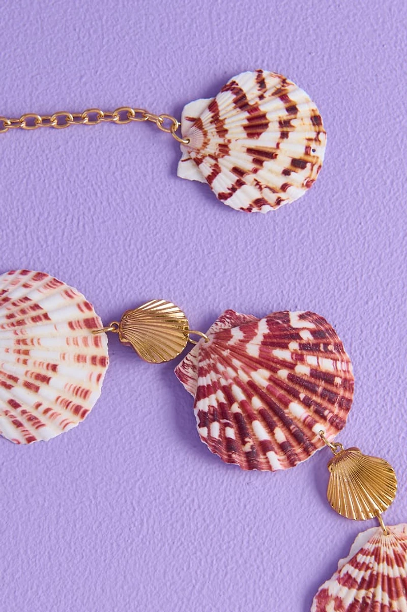 Pink Scalloped Mermaid Shell Chain Belt