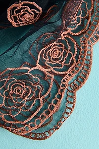 Black Large Boho Sheer Lace Bandana