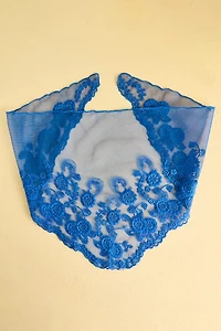 Boho Lace Hair Scarf - Cobalt Blue Hippie Head Wrap | Shop Now