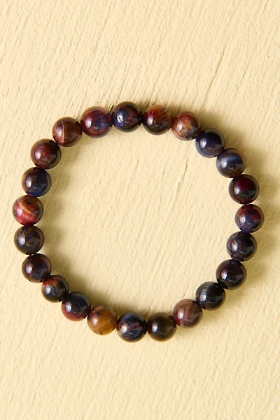 Brown Tiger’s Eye Aura Bead Stretch Bracelet