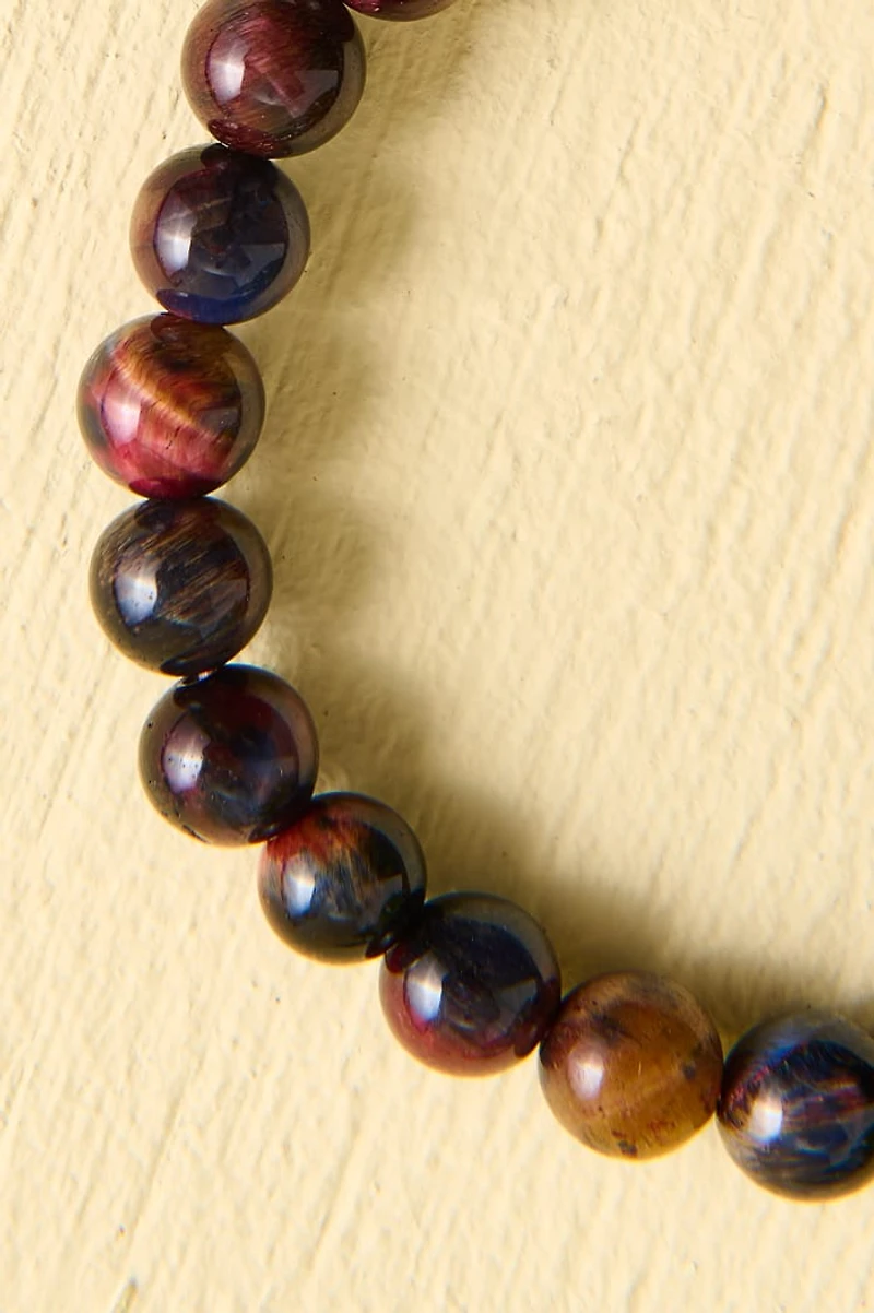 Brown Tiger’s Eye Aura Bead Stretch Bracelet