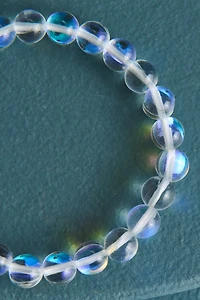 Shiny Clear Aura Bead Stretch Bracelet
