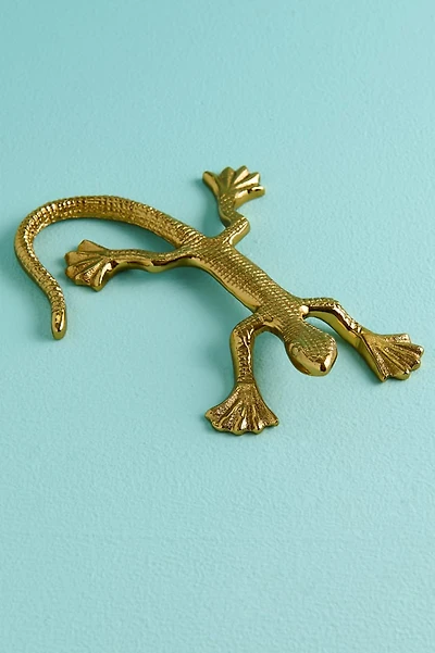 Gold Lizard Metal Figurine