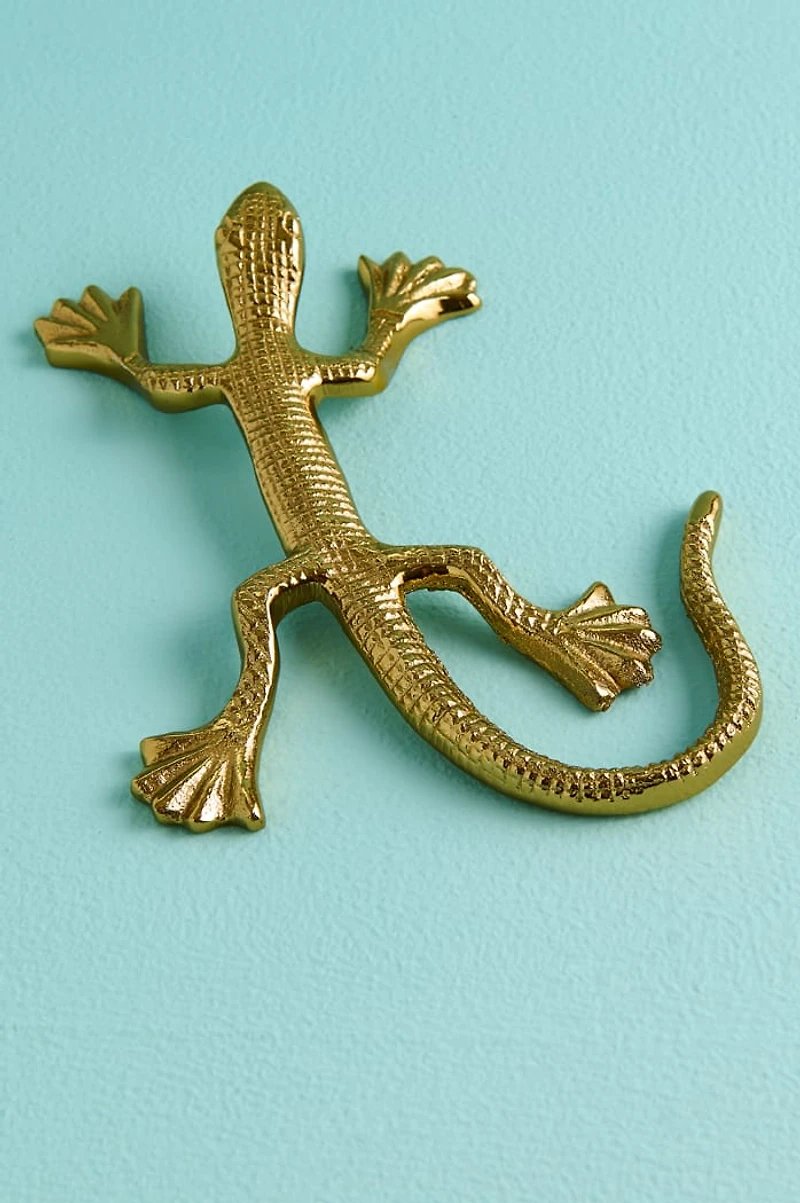 Gold Lizard Metal Figurine