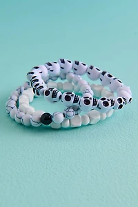 Black and White Skull Stone Bracelet Set