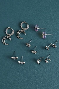 Starlit Butterfly Faux Stone Earring Set