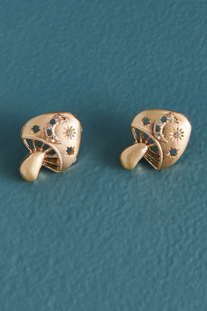 Moonlit Mushroom Stud Earrings