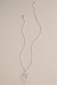 Silver Sun Swirls Necklace
