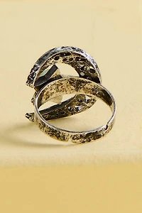 Green Aventurine Celtic Starry Moon Ring