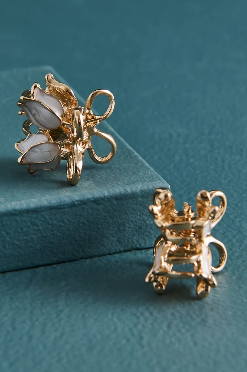 Gold Metal Tulips Claw Clip Set