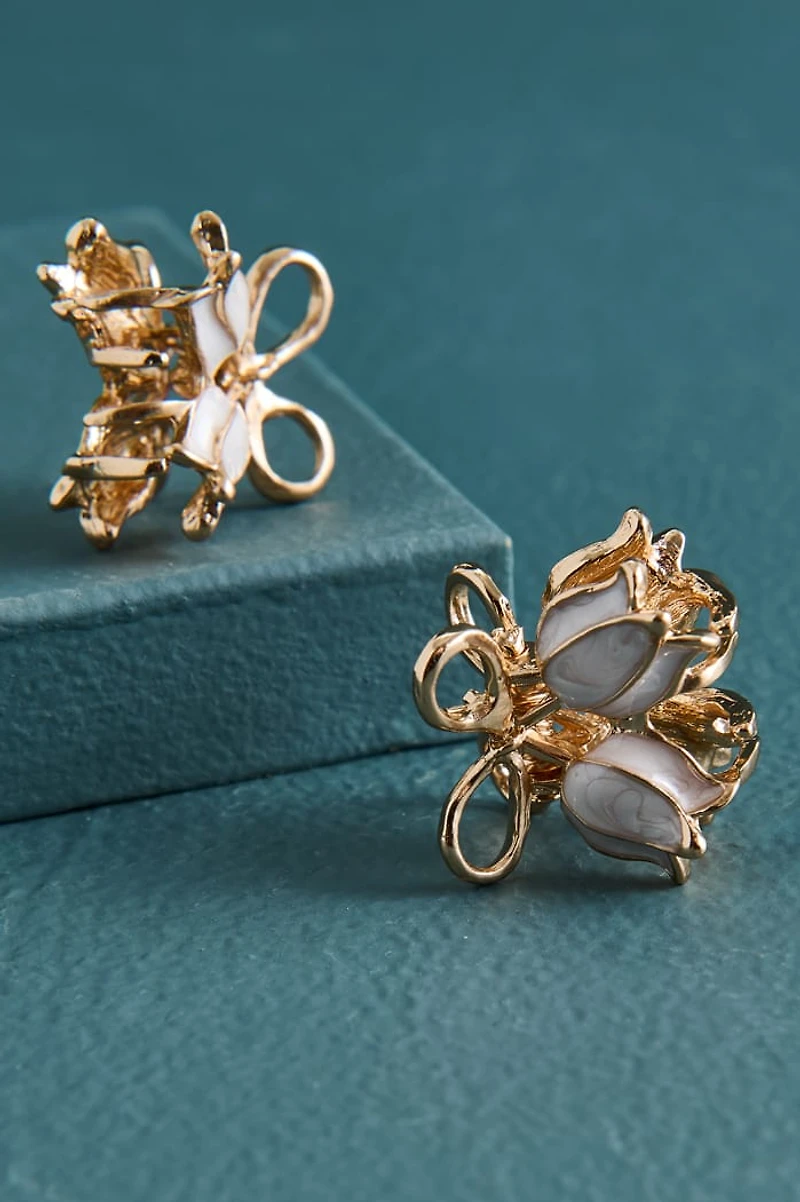 Gold Metal Tulips Claw Clip Set