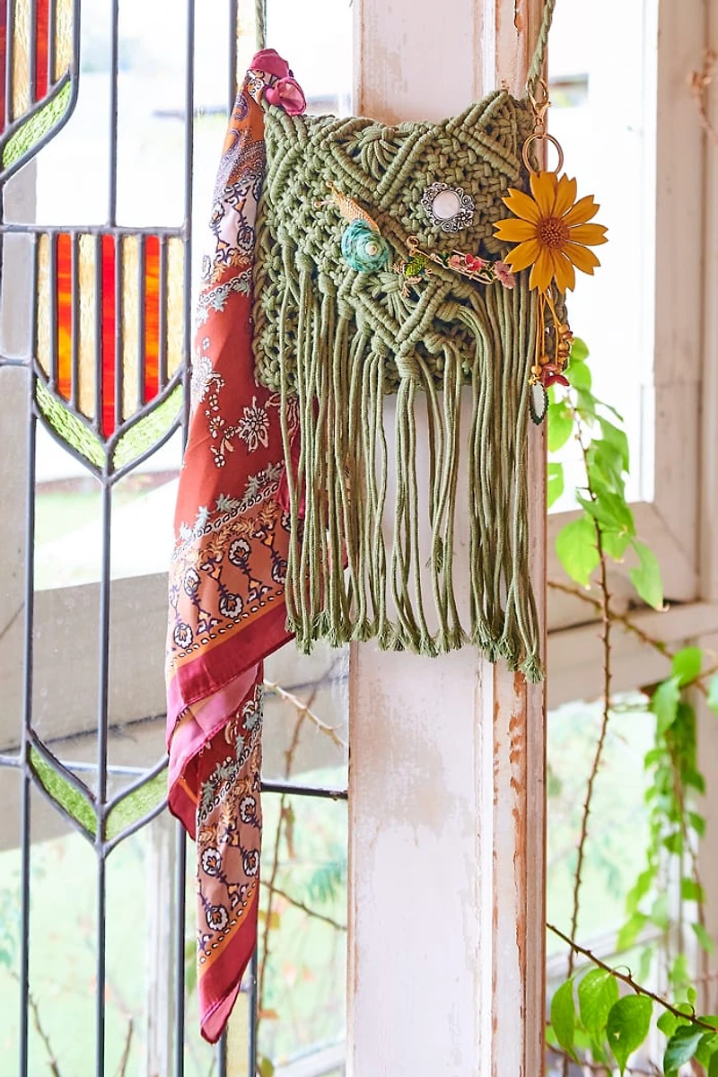 Wine Floral Small Boho Satin Bandana