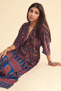 Purple Sari O-Ring Maxi Dress