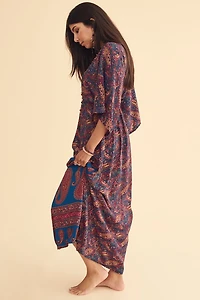 Purple Sari O-Ring Maxi Dress