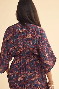 Purple Sari O-Ring Maxi Dress