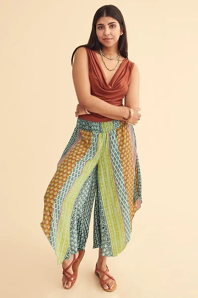 Multicolor Folk High Waisted Pants