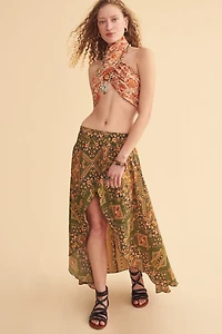 Floral Diamond Paisley Hi Lo Maxi Skort