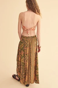 Floral Diamond Paisley Hi Lo Maxi Skort