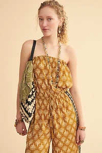 Gold Boho Split Leg Jumpsuit