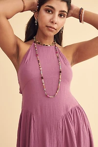 Mauve Pink Halter Maxi Dress