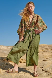 Green Wanderer Extra Wide Leg Pants