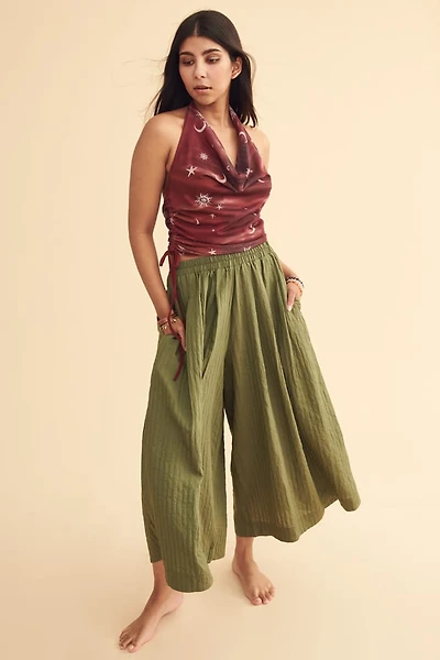 Green Wanderer Extra Wide Leg Pants