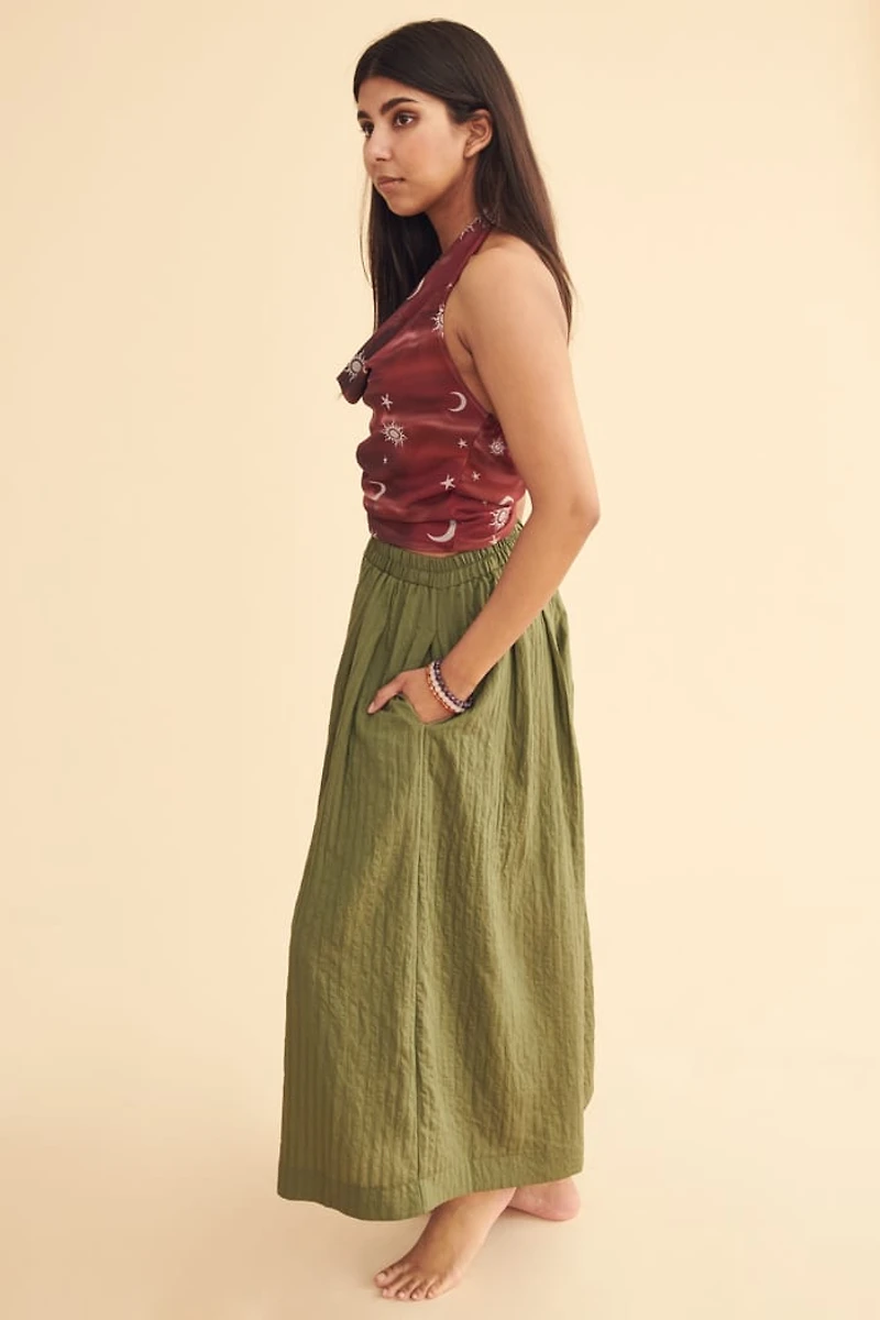 Green Wanderer Extra Wide Leg Pants
