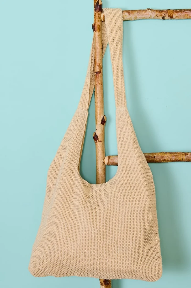 Bee Crossbody Woven Slouchy Tote Bag