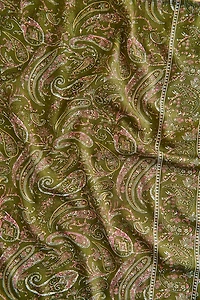 Light Green Paisley Small Boho Sari Bandana