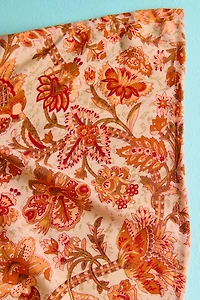 Orange Floral Large Boho Sari Bandana