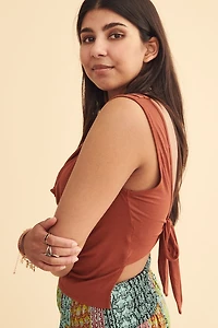 Rust Draped Halter Top