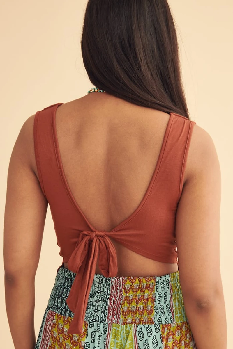 Rust Draped Halter Top