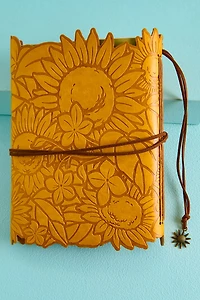 Yellow Sunflower Faux Leather Journal