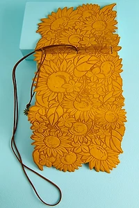 Yellow Sunflower Faux Leather Journal